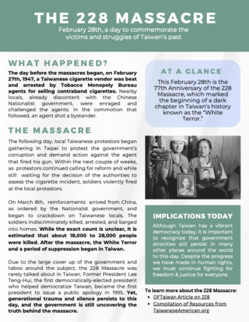 228 Massacre One-Pager